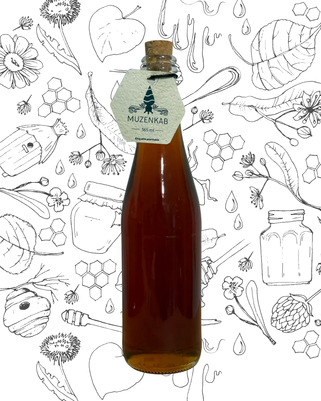 MIEL ENVASE DE VIDRIO CON CORCHO DE 365 ML