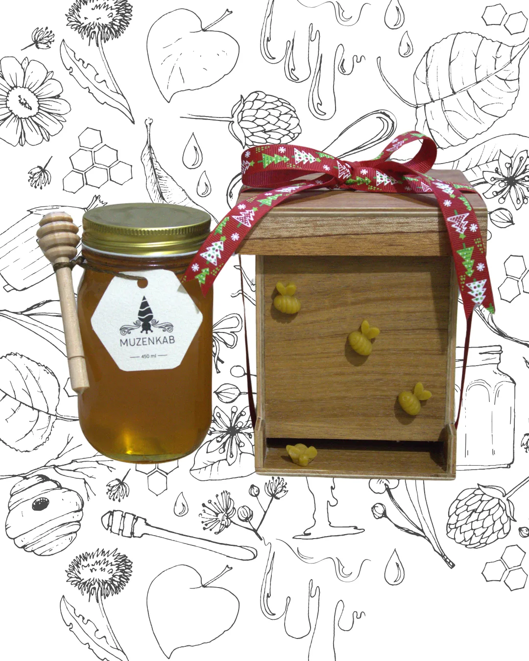 CAJA DE COLMENA CON MIEL 660 GR
