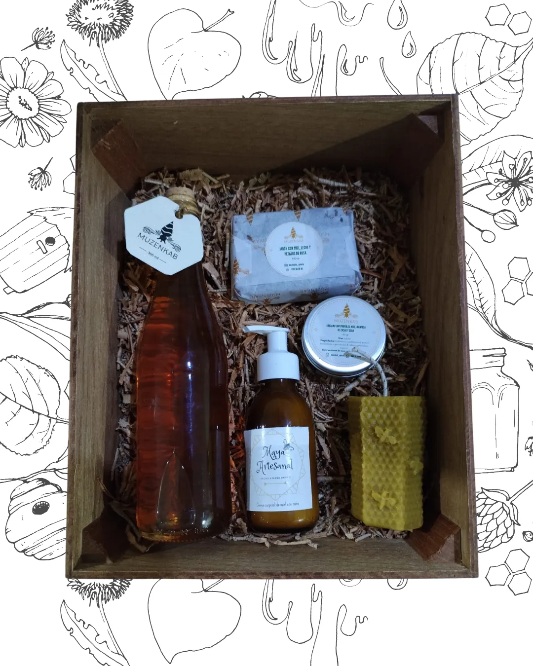 CAJA CON PRODUCTOS DE LA COLMENA